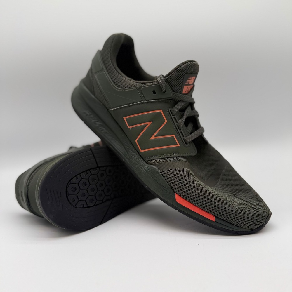 New Balance 247 Mens 11.5 Olive Green Orange Sneakers MS247BB
